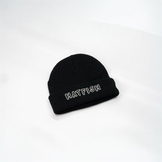 “HATFISH” Black Fisherman Beanie