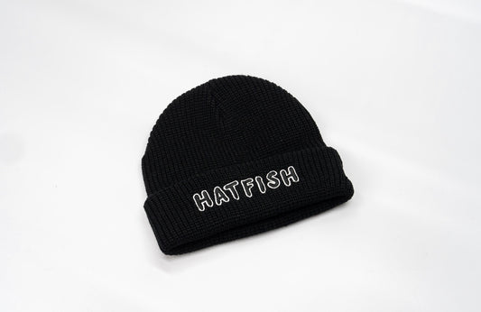 “HATFISH” Black Fisherman Beanie